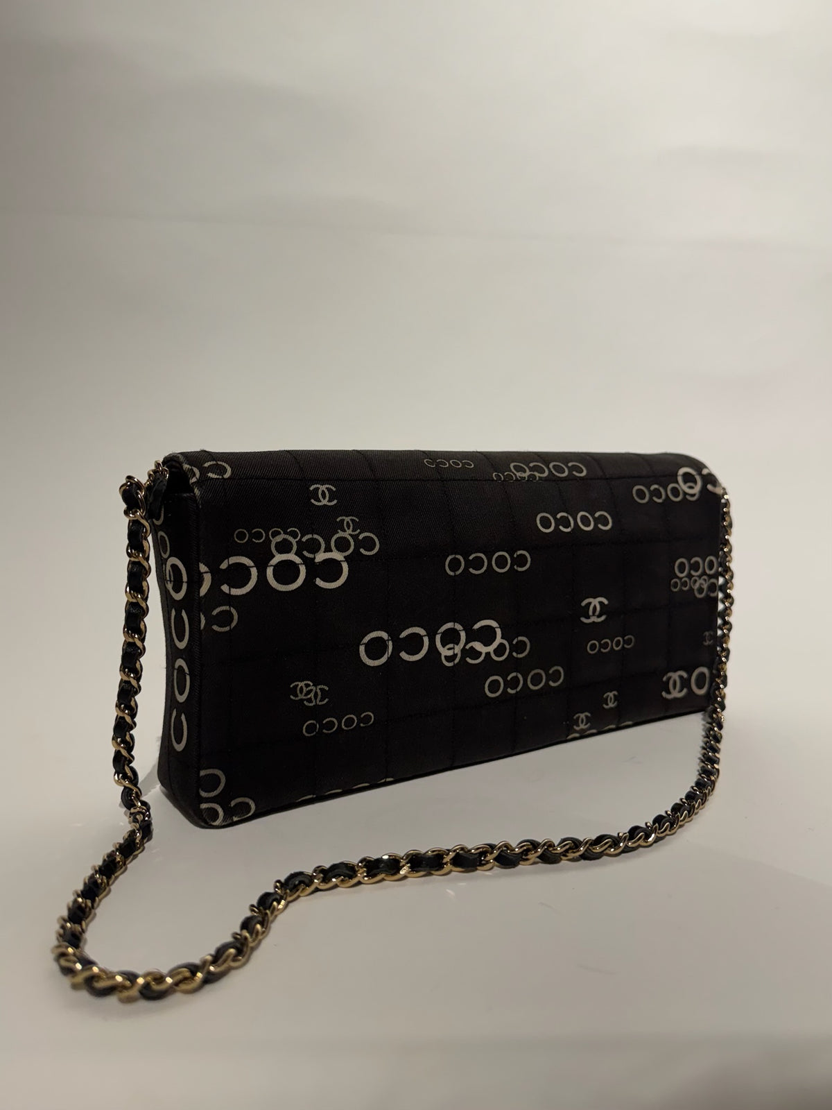 Chanel Black Canvas Coco Chain Shoulder Bag
