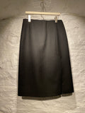Prada Black Stripe Tailoring Wrap Mid Skirt