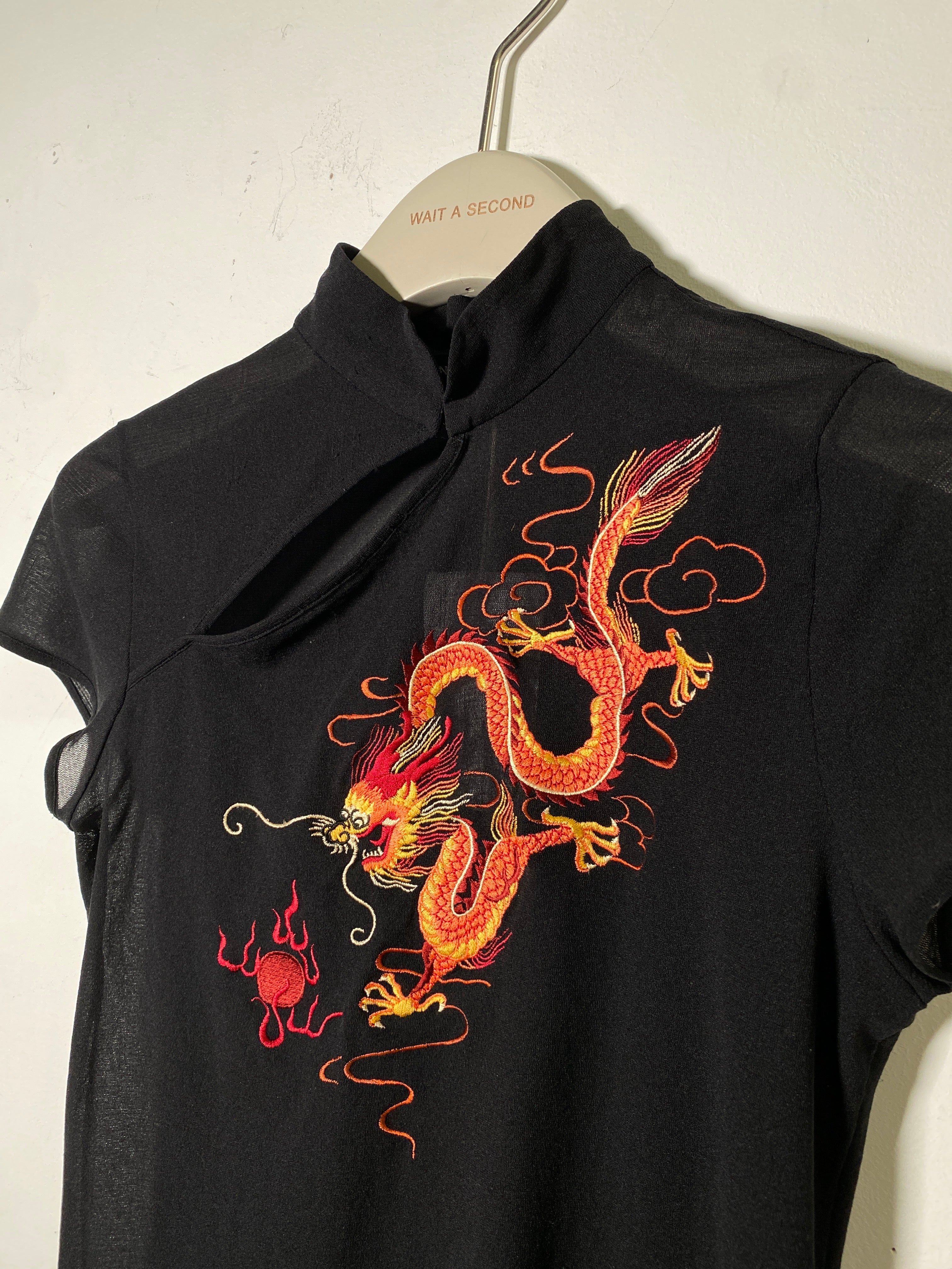 Vivienne Tam Dragon Qipao mesh top