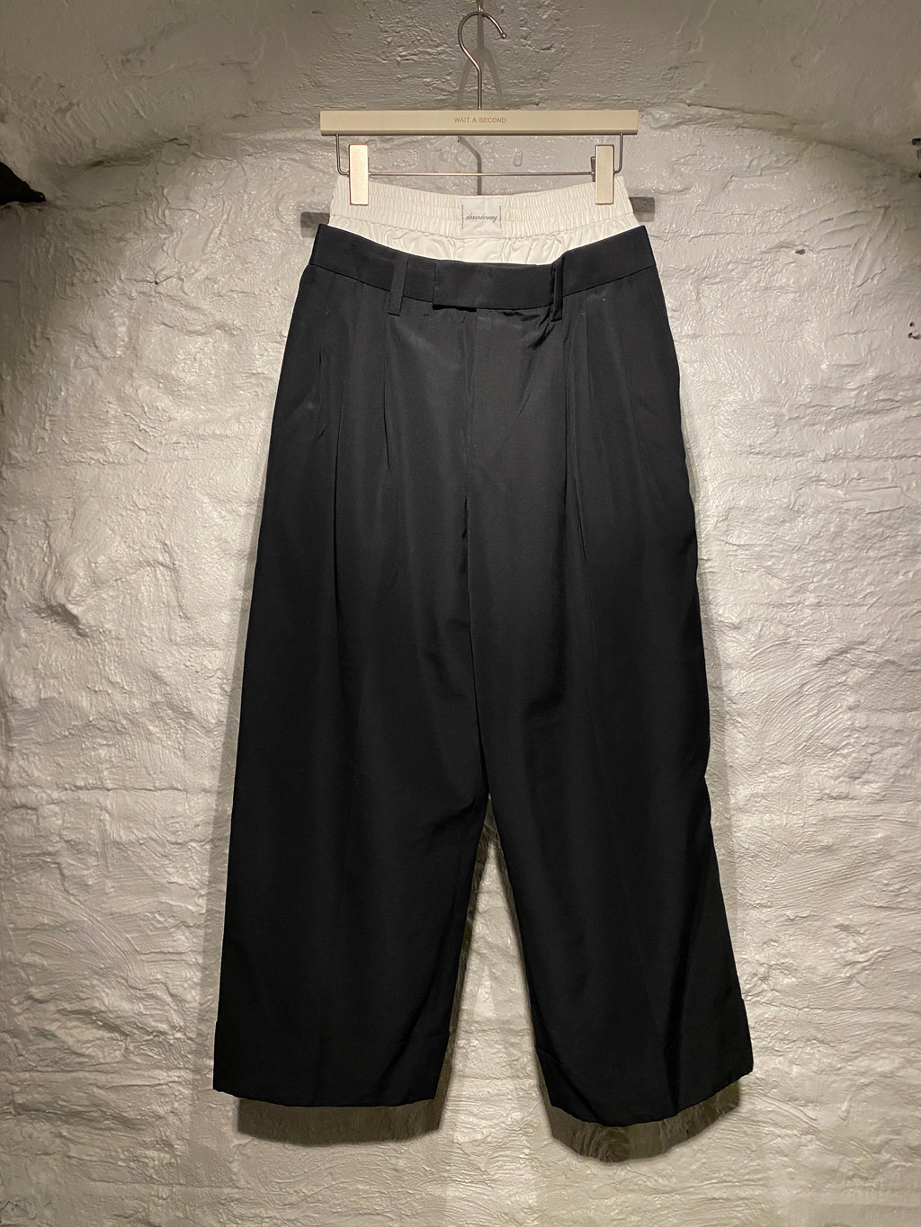 Alexander Wang Black with White Exposed Boxer Tailored Pants