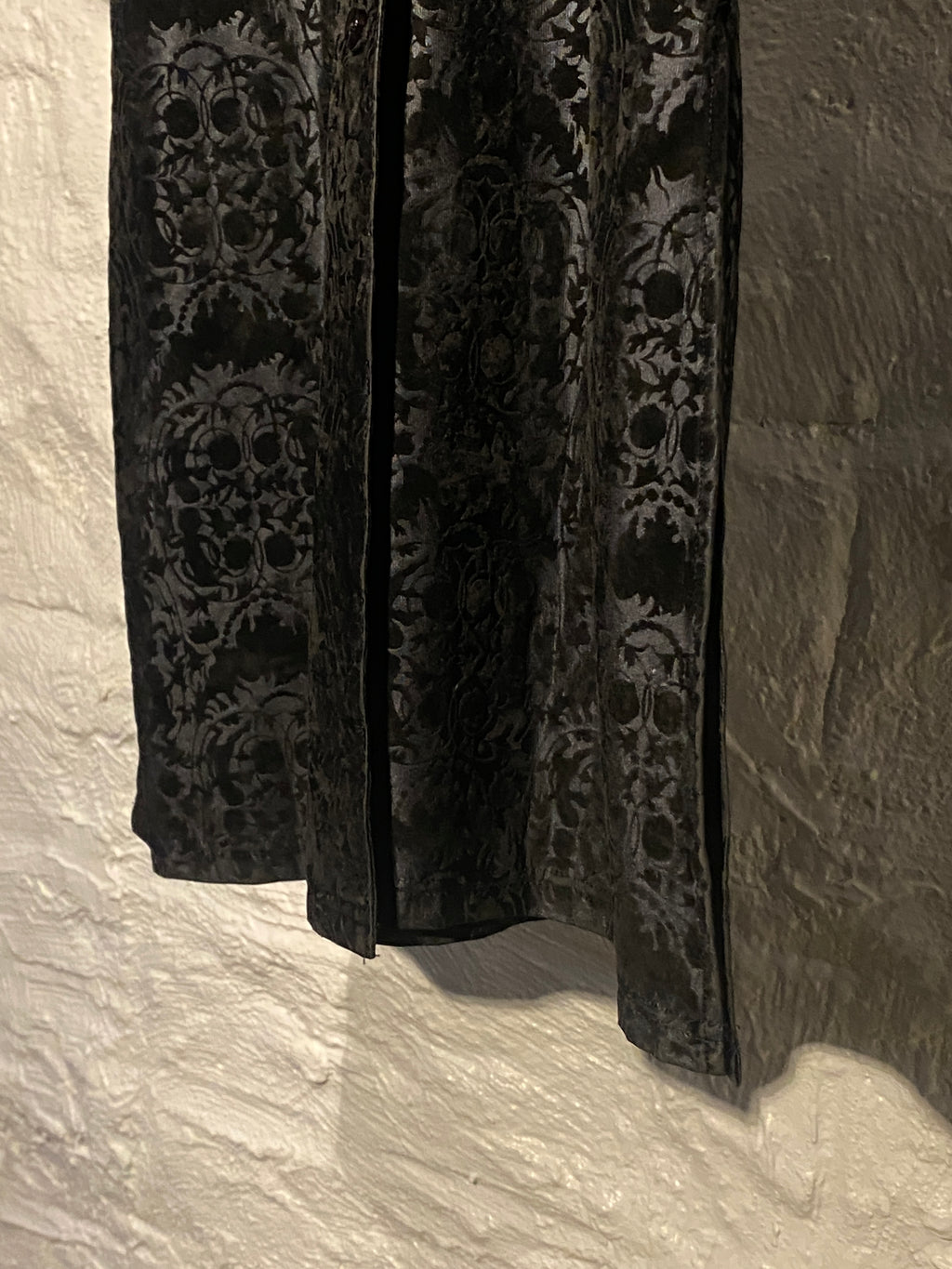 Jean Paul Gaultier Black Jacquard Flower Buttons down Shirt Dress