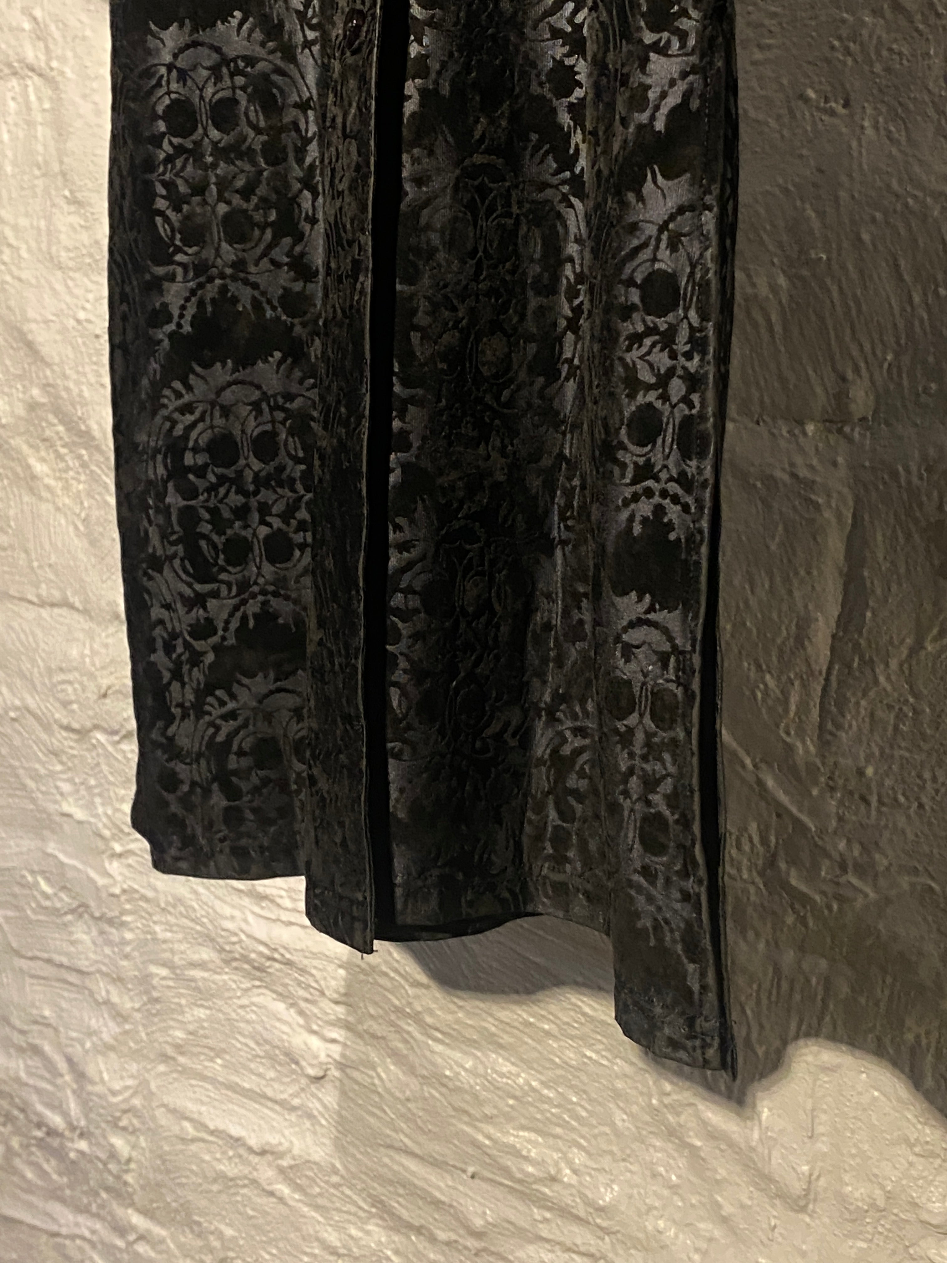 Jean Paul Gaultier Black Jacquard Flower Buttons down Shirt Dress