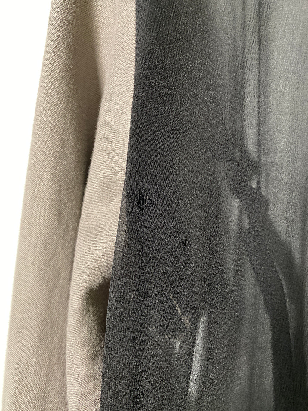 Comme Des Garcons sheer black dress with cotton sleeves