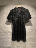 Jean Paul Gaultier Black Jacquard Flower Buttons down Shirt Dress