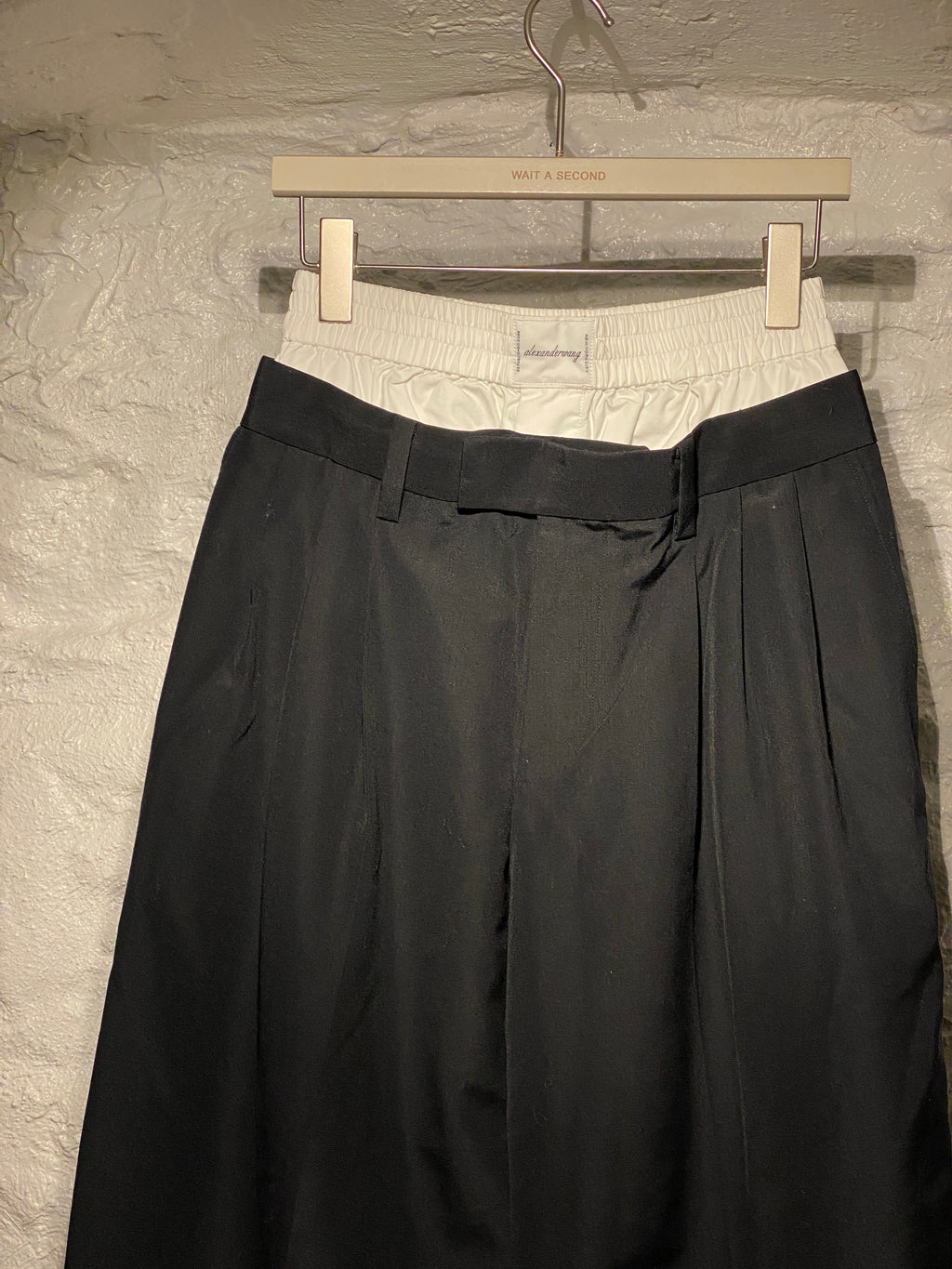 Alexander Wang Black with White Exposed Boxer Tailored Pants