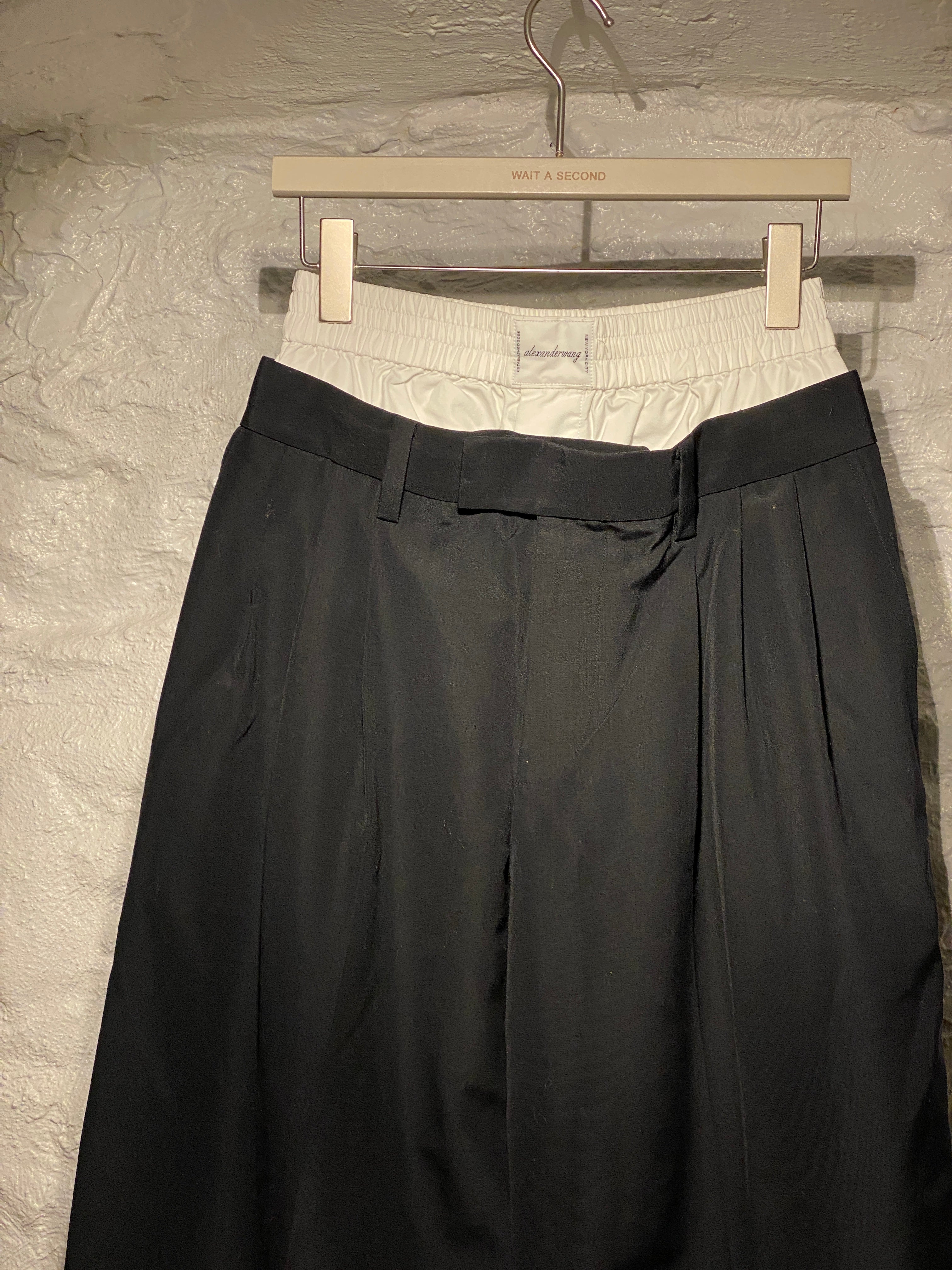 Alexander Wang Black with White Exposed Boxer Tailored Pants