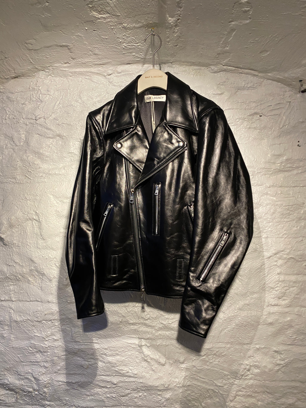 Our Legacy Aamon Black Hellraiser Leather Zipper Moto Jacket