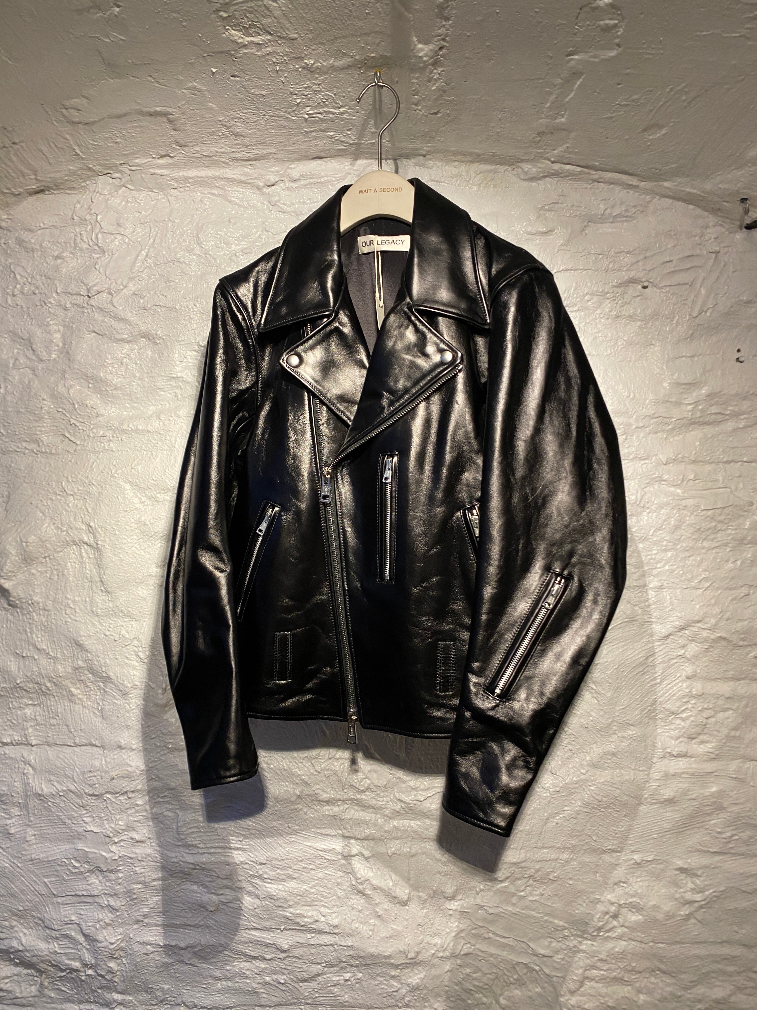 Our Legacy Aamon Black Hellraiser Leather Zipper Moto Jacket