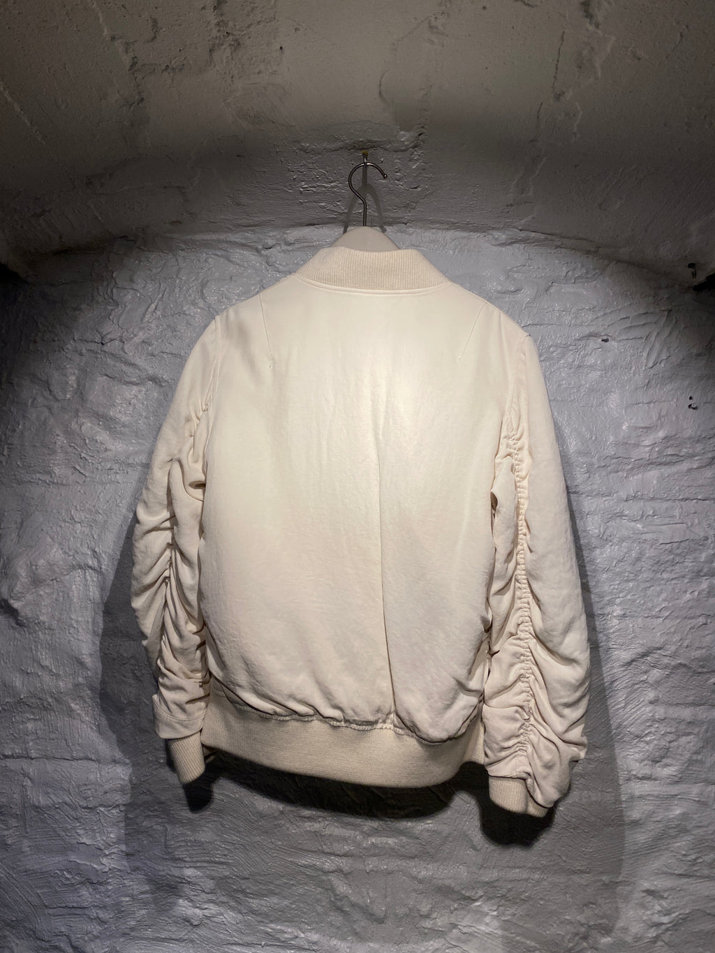 Acne Studios White Bomber Zipper Jacket
