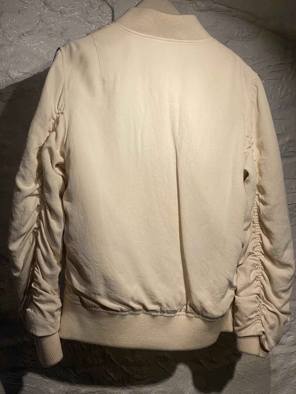 Acne Studios White Bomber Zipper Jacket