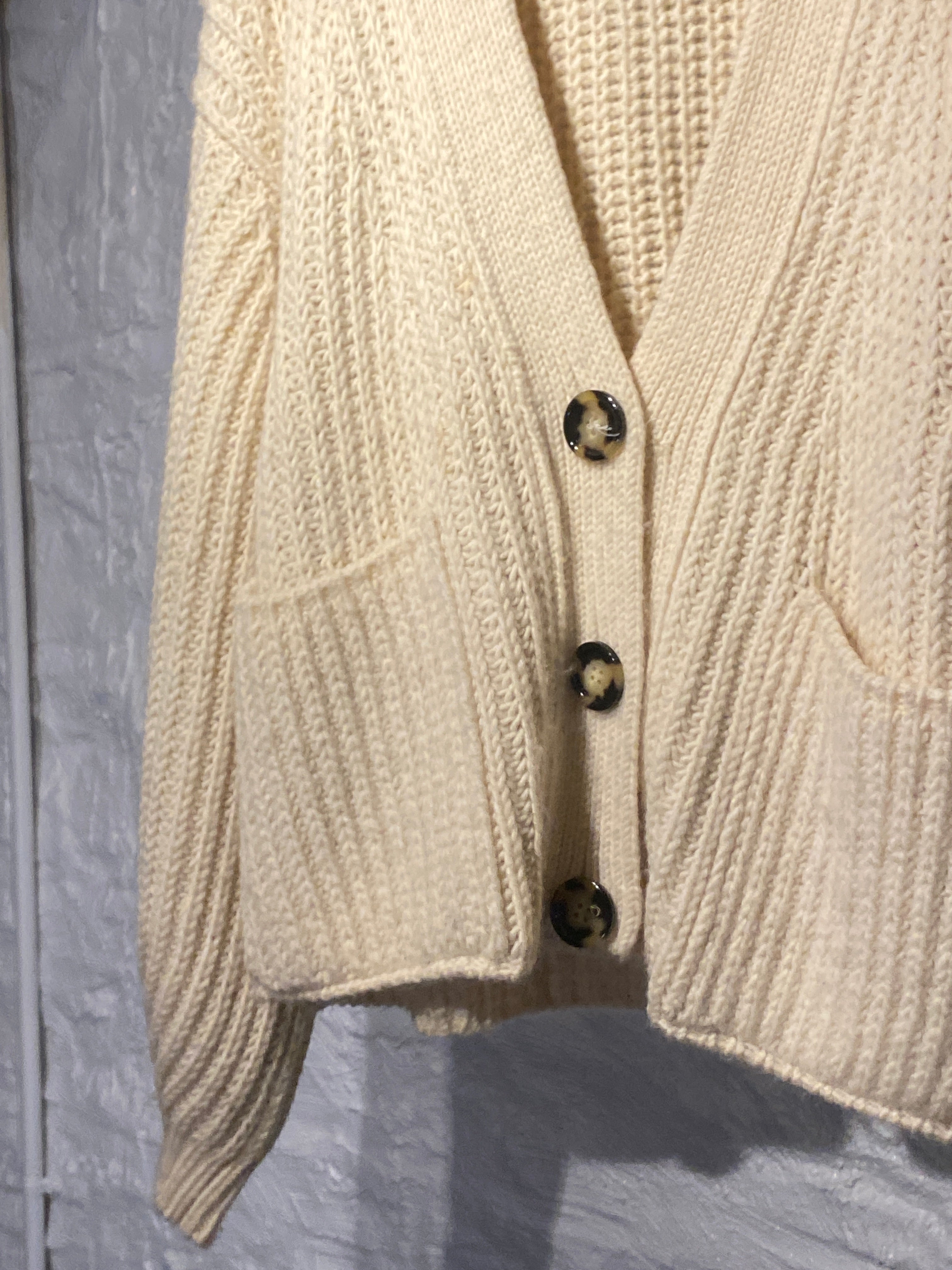 Acne Studios AW16 Off White Hadlee Chunky Wool Blend Cardigan