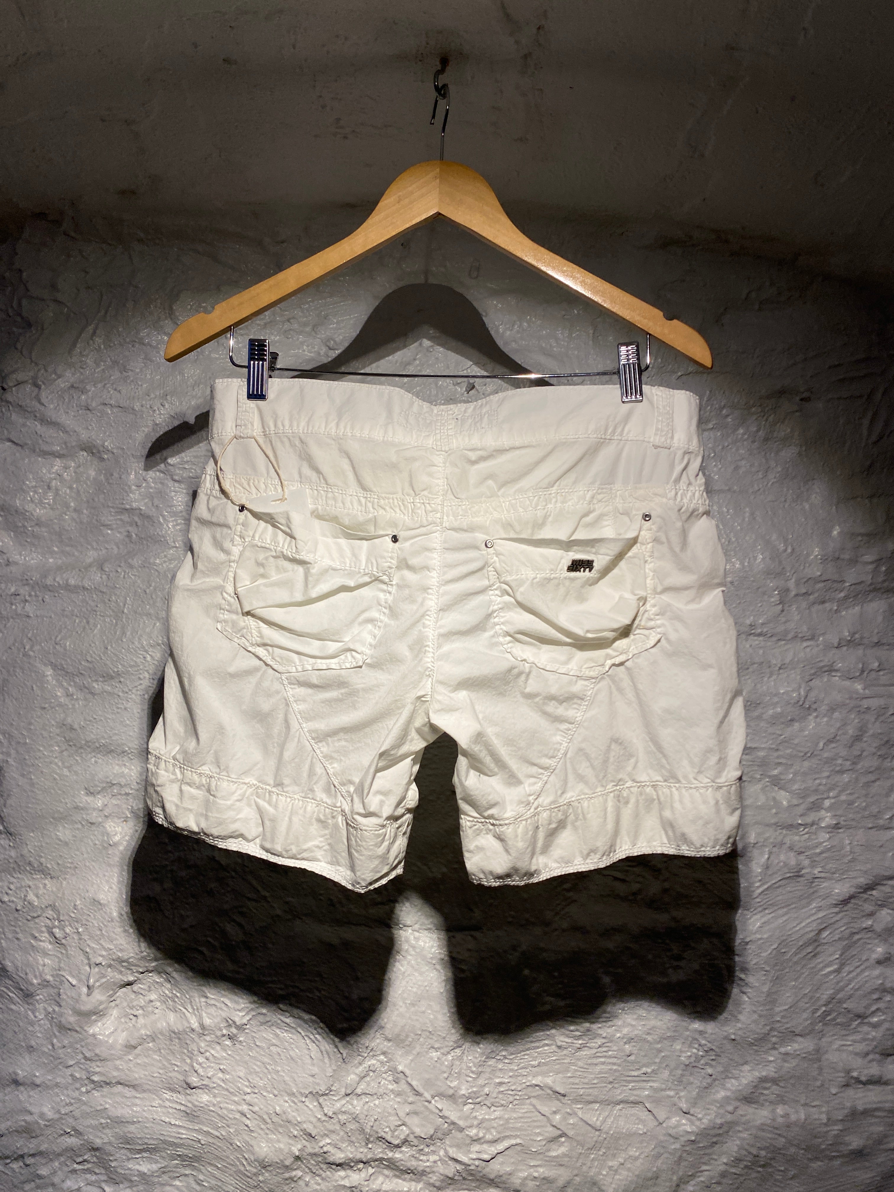 Miss Sixty White Cotton Belted Short