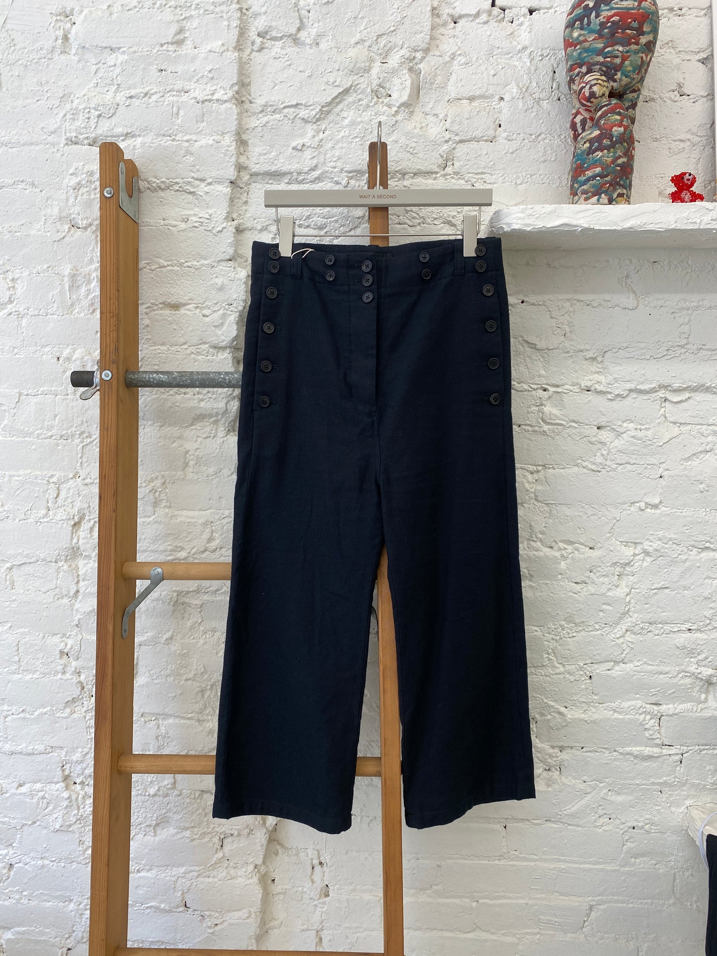 WAS-2394 ANN DEMEULEMEESTER BLACK PANTS