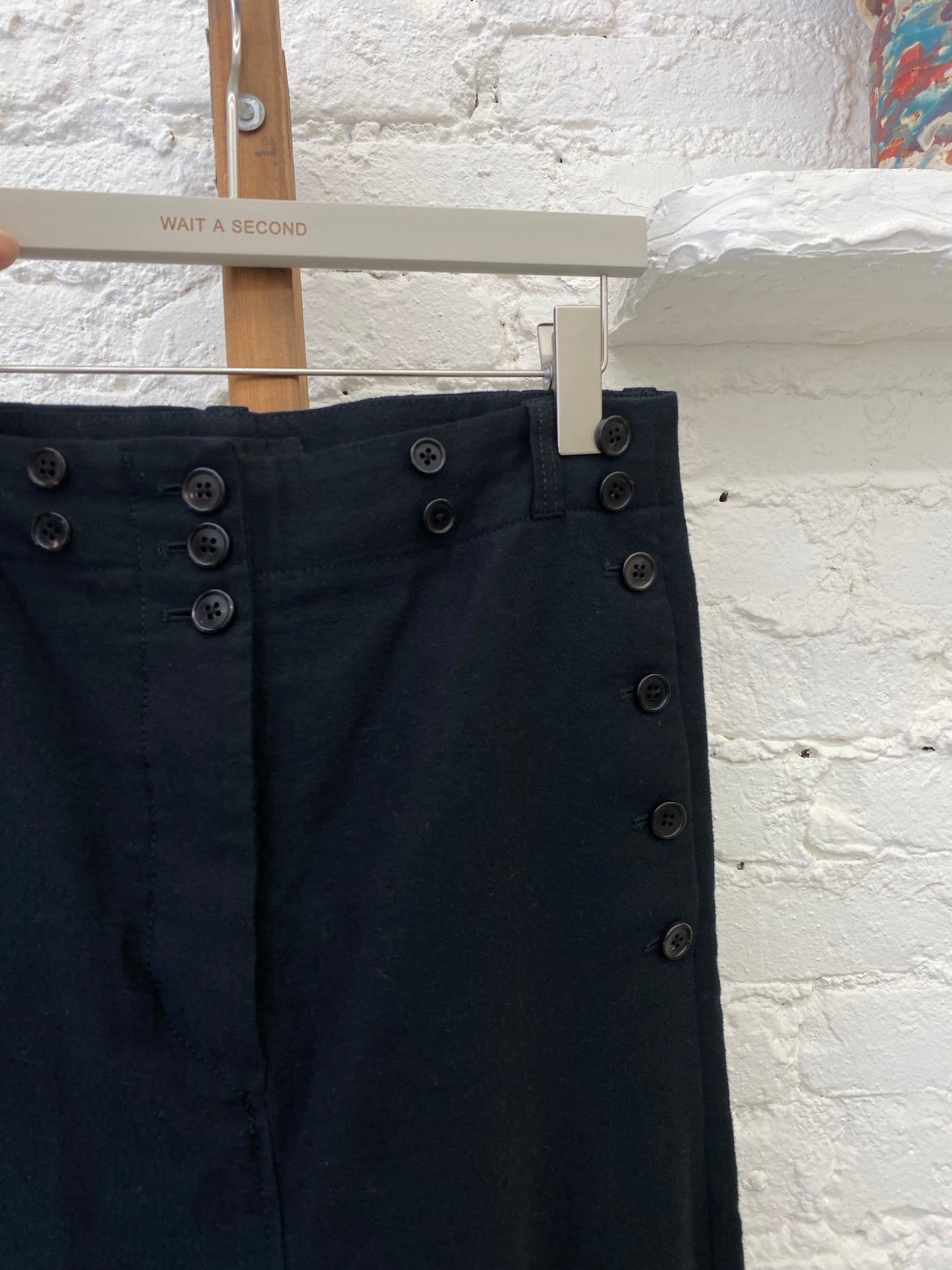 WAS-2394 ANN DEMEULEMEESTER BLACK PANTS