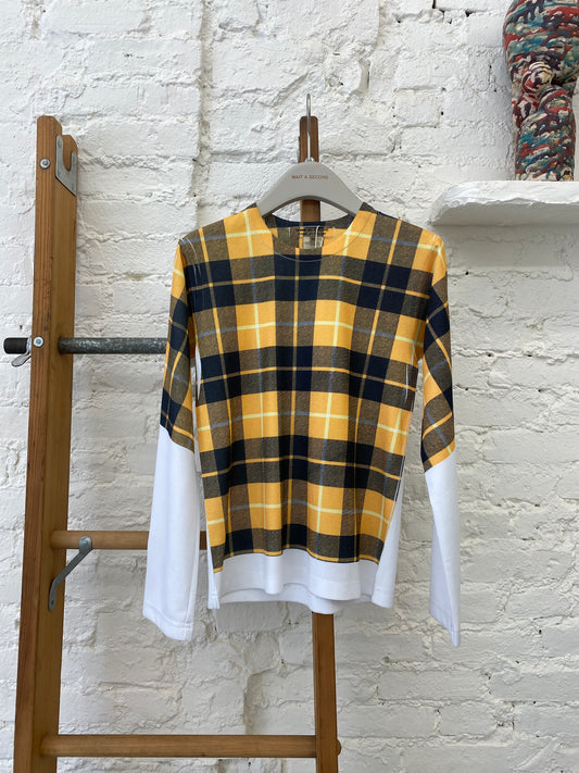 WAS-24121 CDG long sleeve yellow pattern t shirt