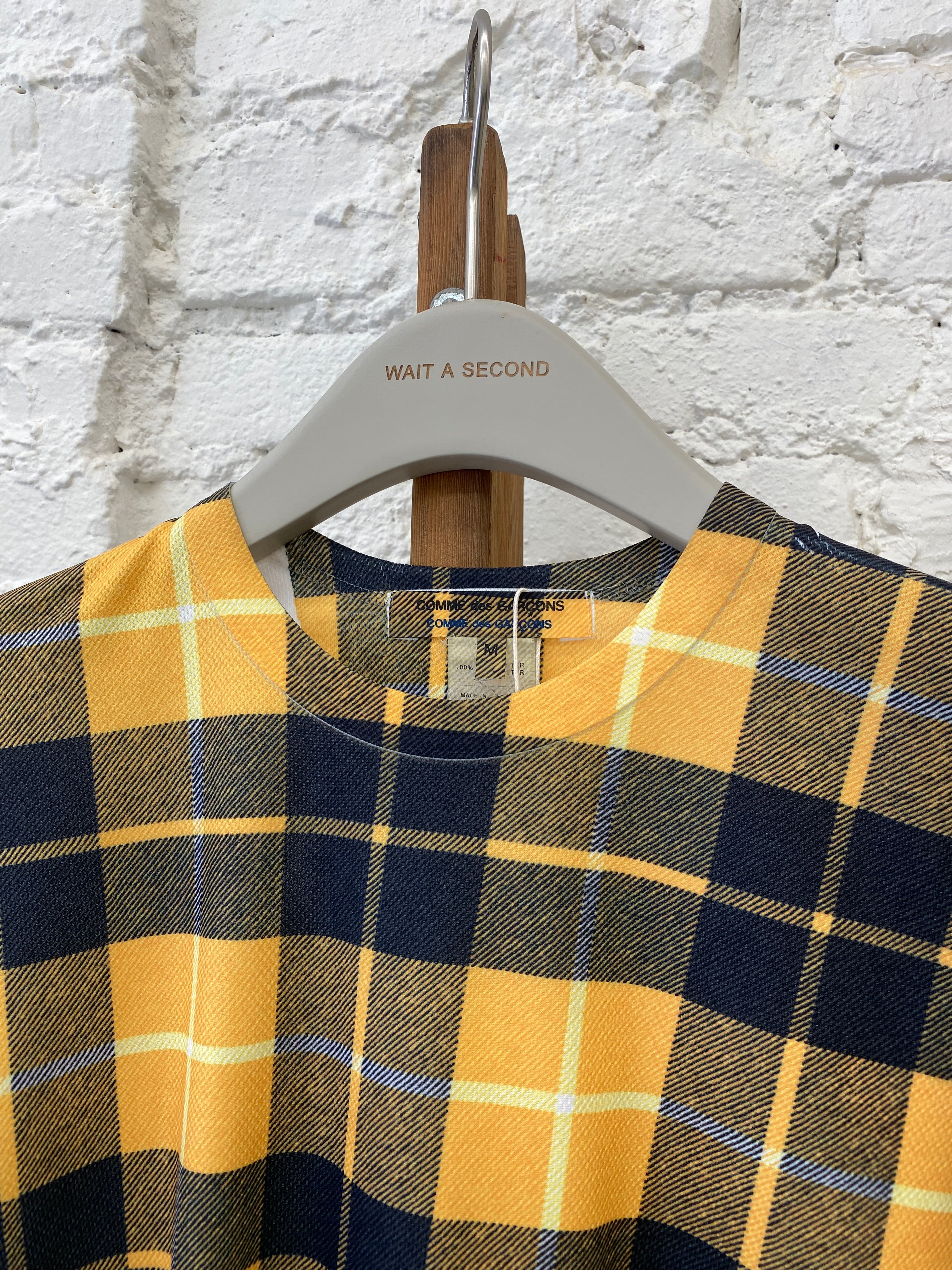 Comme des Garçons Yellow Black Plaid Long-Sleeve Shirt