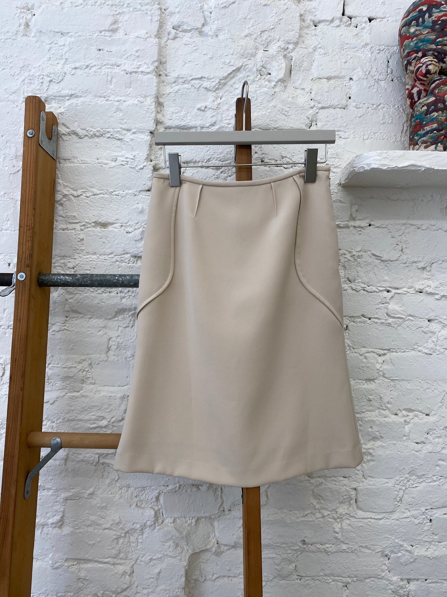WAS-24182 Courreges Skirt in Beige