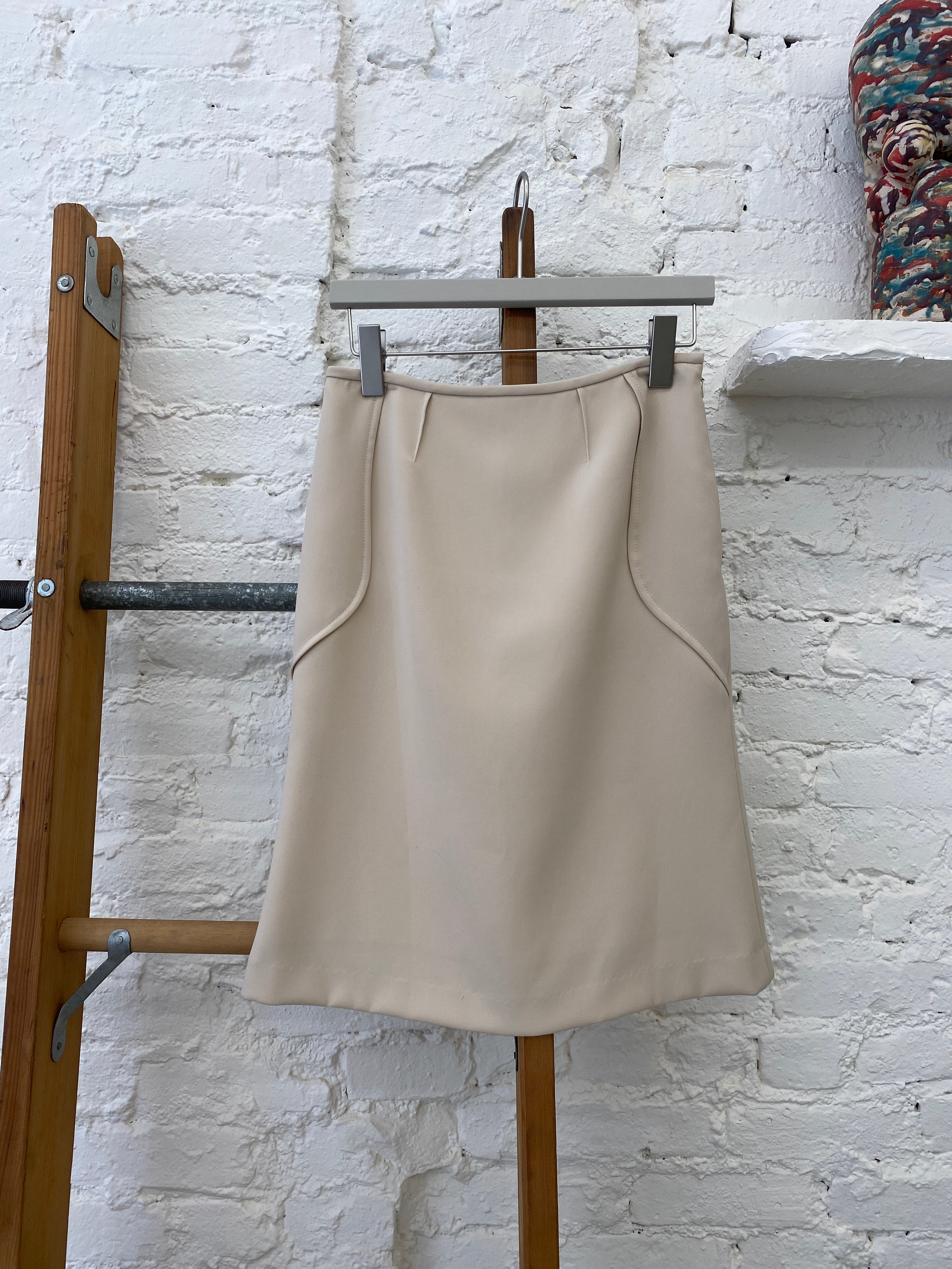 WAS-24182 Courreges Skirt in Beige