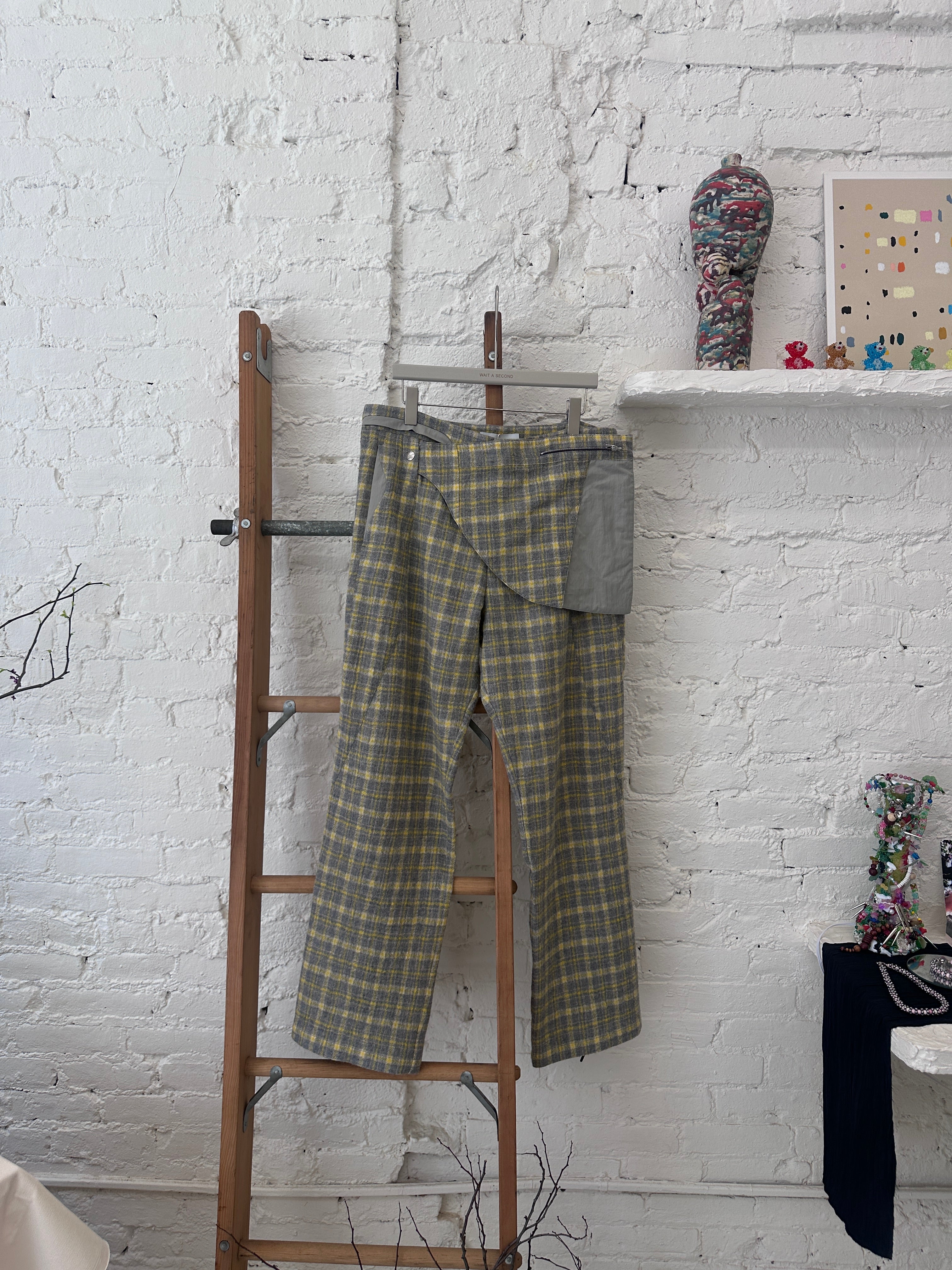 WAS-24458 KIKO KOSTADINOV Yellow Pattern Wool Pants