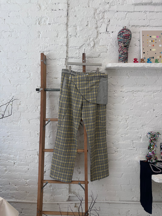 WAS-24458 KIKO KOSTADINOV Yellow Pattern Wool Pants