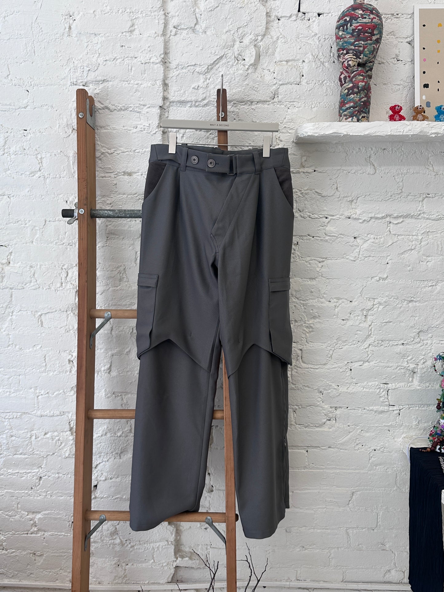 WAS-24459 KIKO KOSTADINOV Grey Cargo Pants