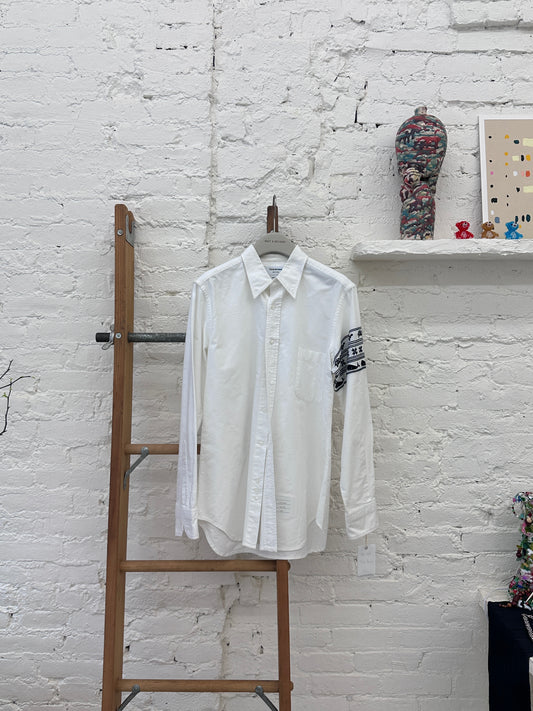 WAS-2409 Thom Browne Oxford Animal Icon Embroidered 4-bar Shirt