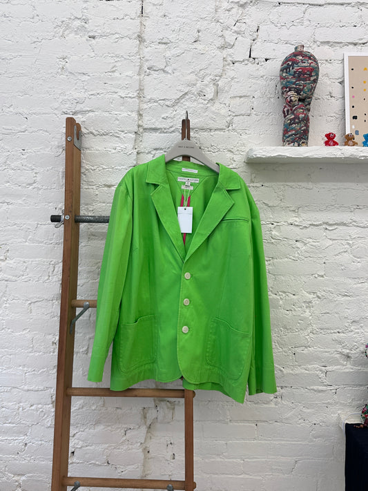 WAS-25722 Tommy Hilfiger Grass green knit suit with black goden buttons