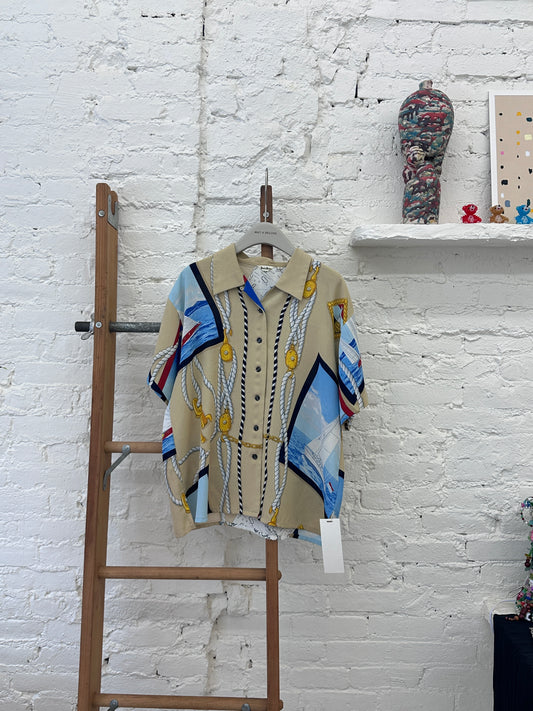 WAS-24514 Vintage Marine print shirt