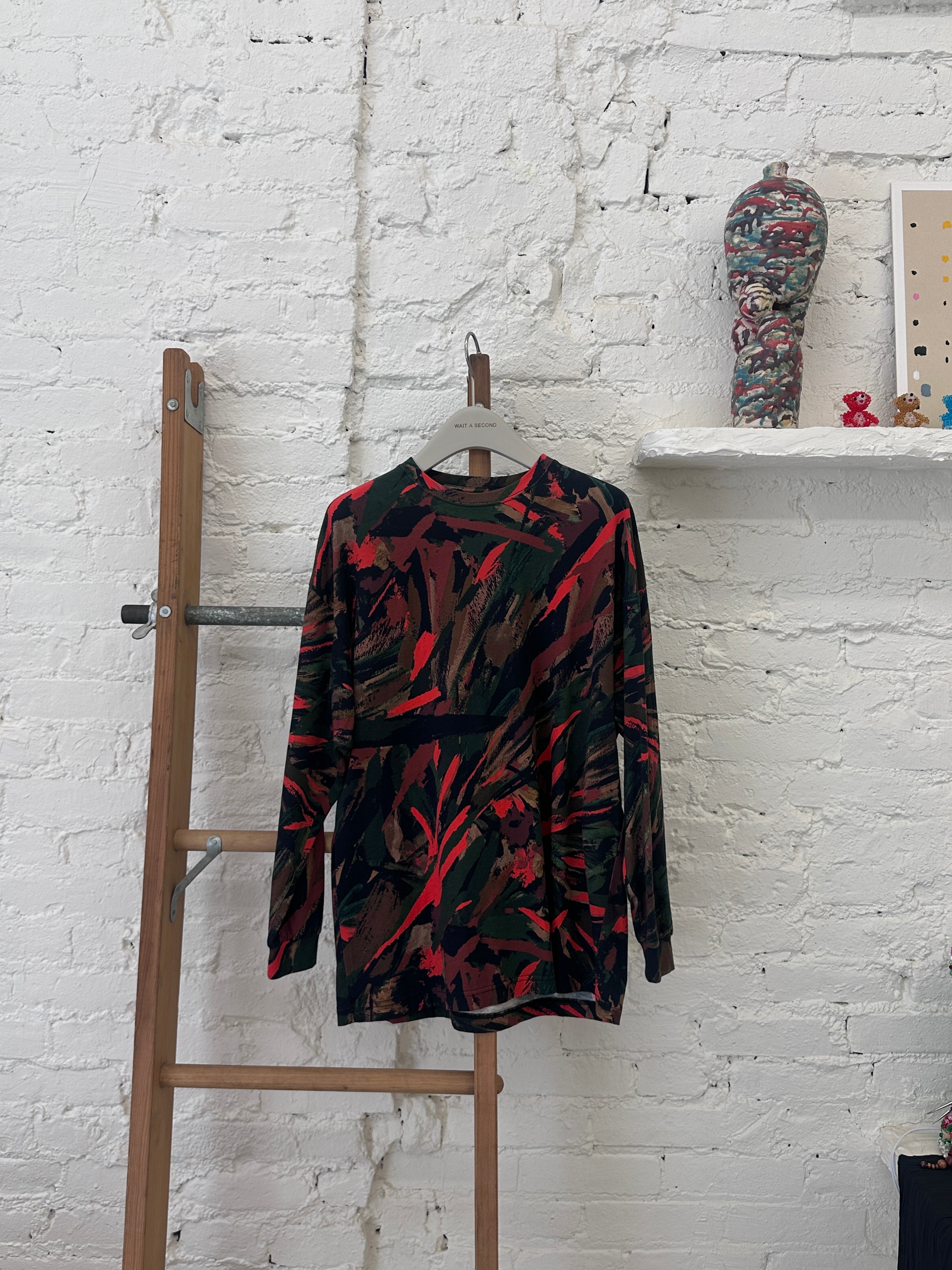 WAS-24SL390 Balenciaga camouflage prin long sleeve top