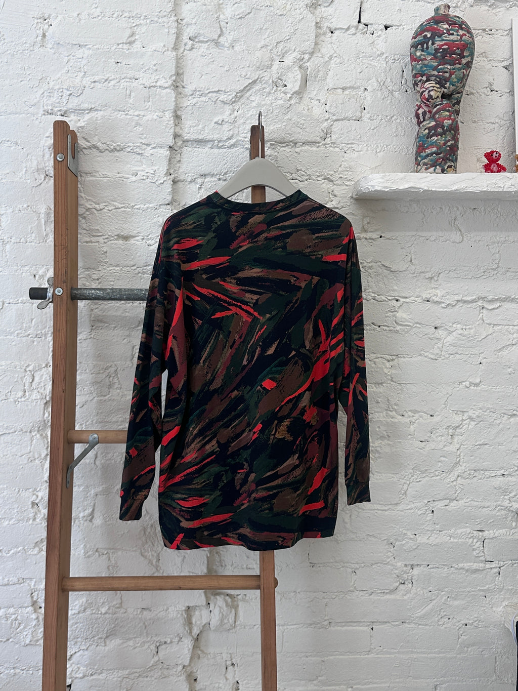 WAS-24SL390 Balenciaga camouflage prin long sleeve top