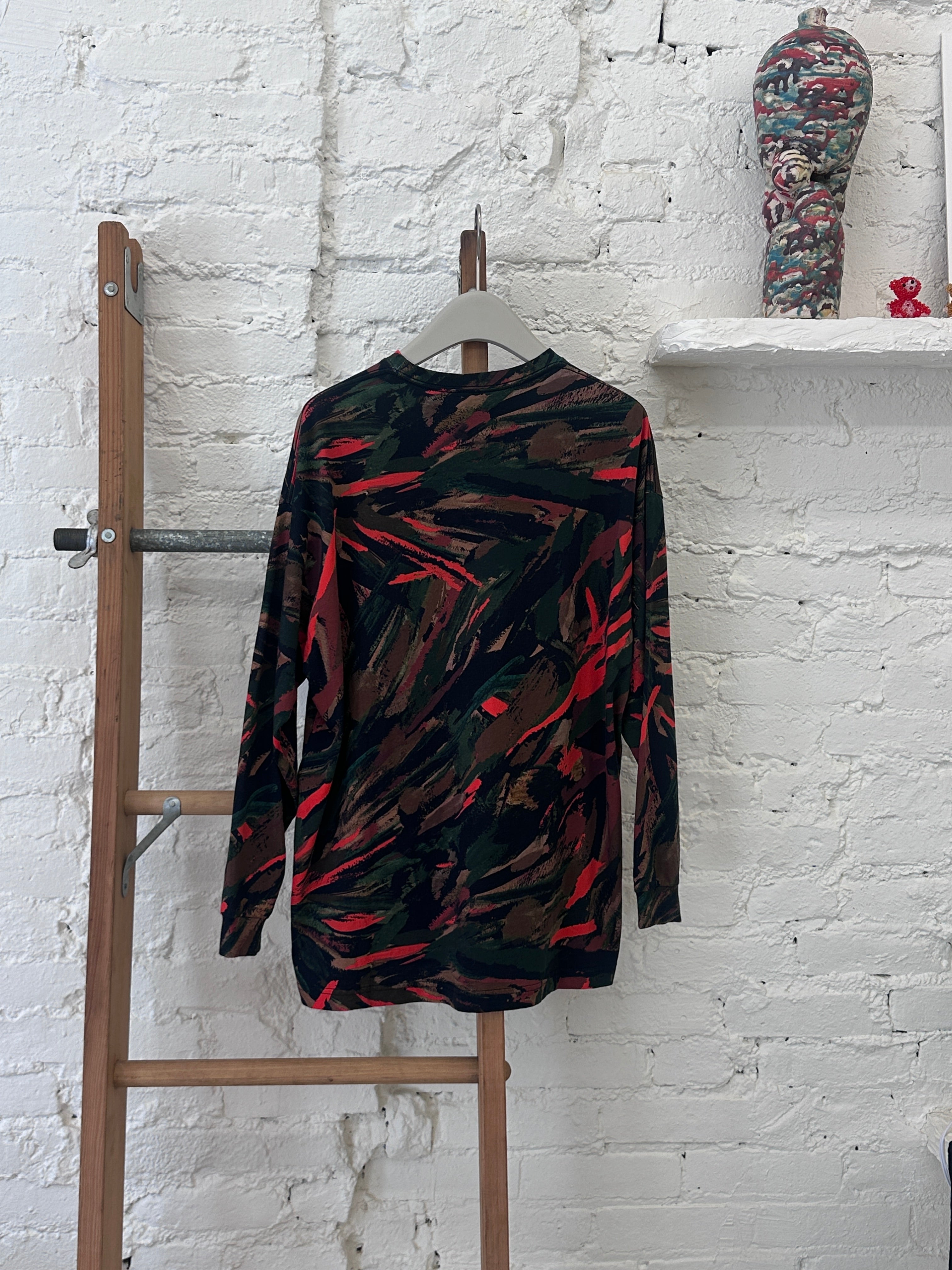 WAS-24SL390 Balenciaga camouflage prin long sleeve top