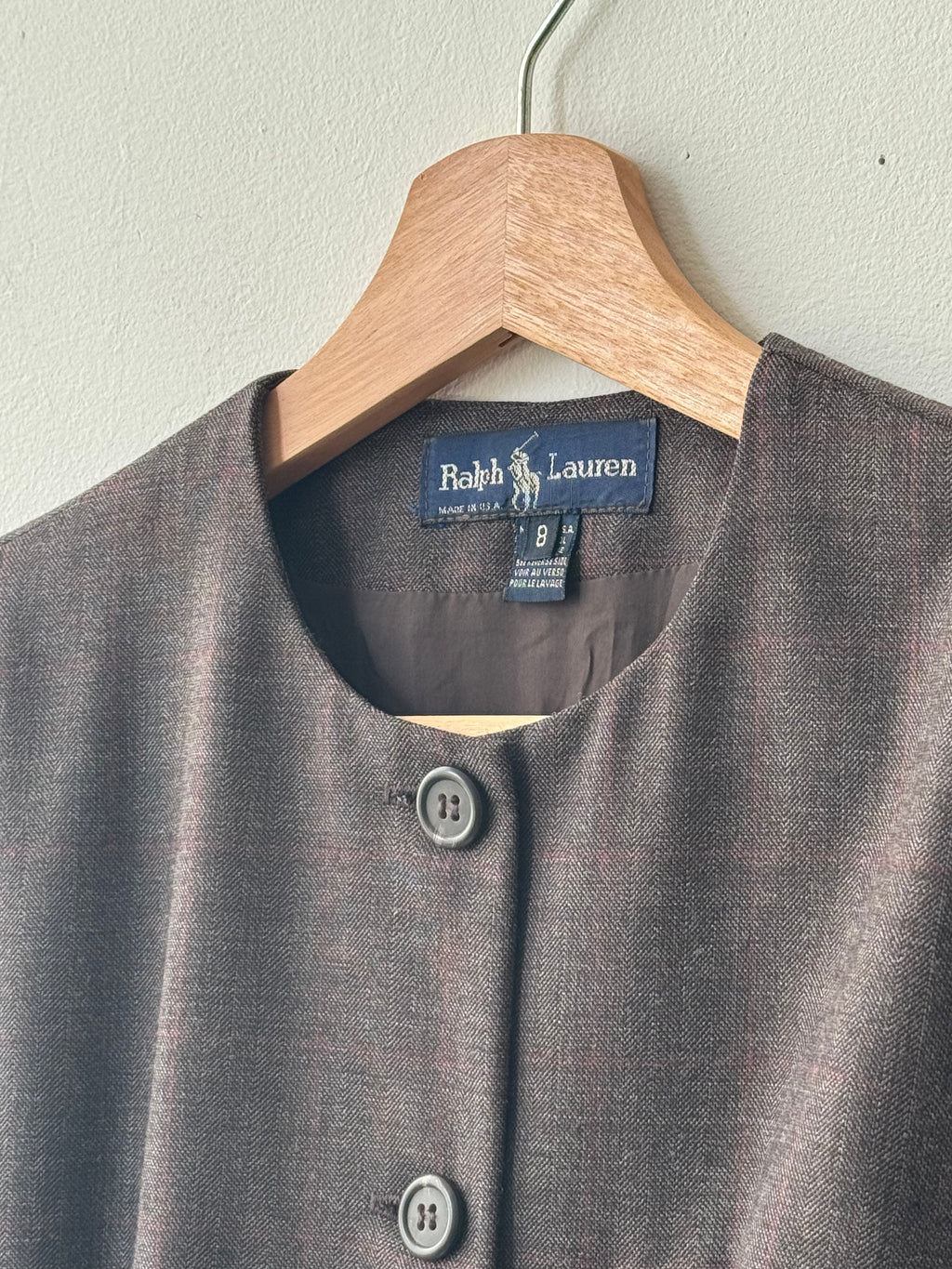 WAS-24101 Ralph Lauren Houndstooth Print Coat