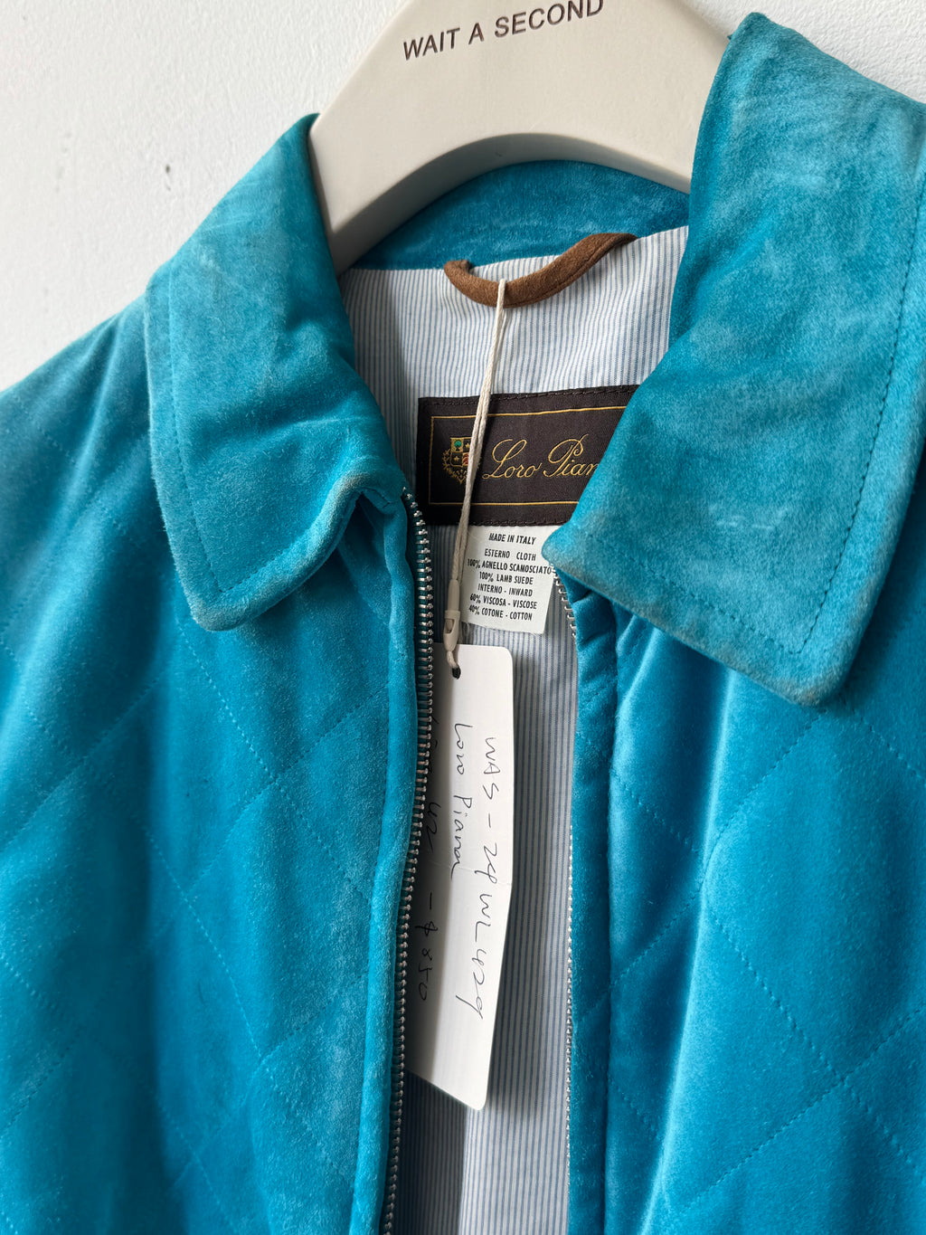 WAS-24WL429 Loro Piana Suede Blue Jacket