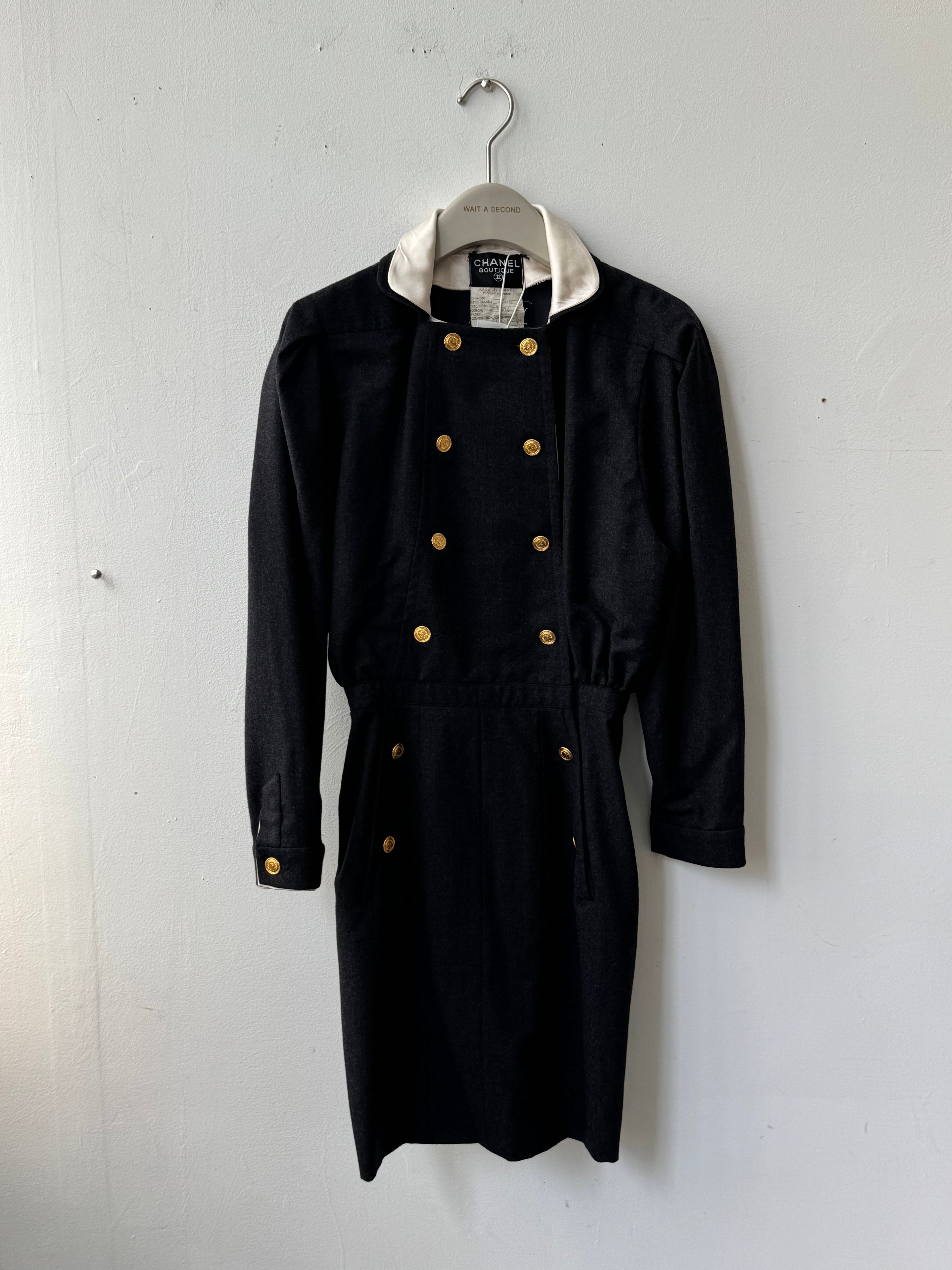 Chanel Boutique Black Mid Coat Dress