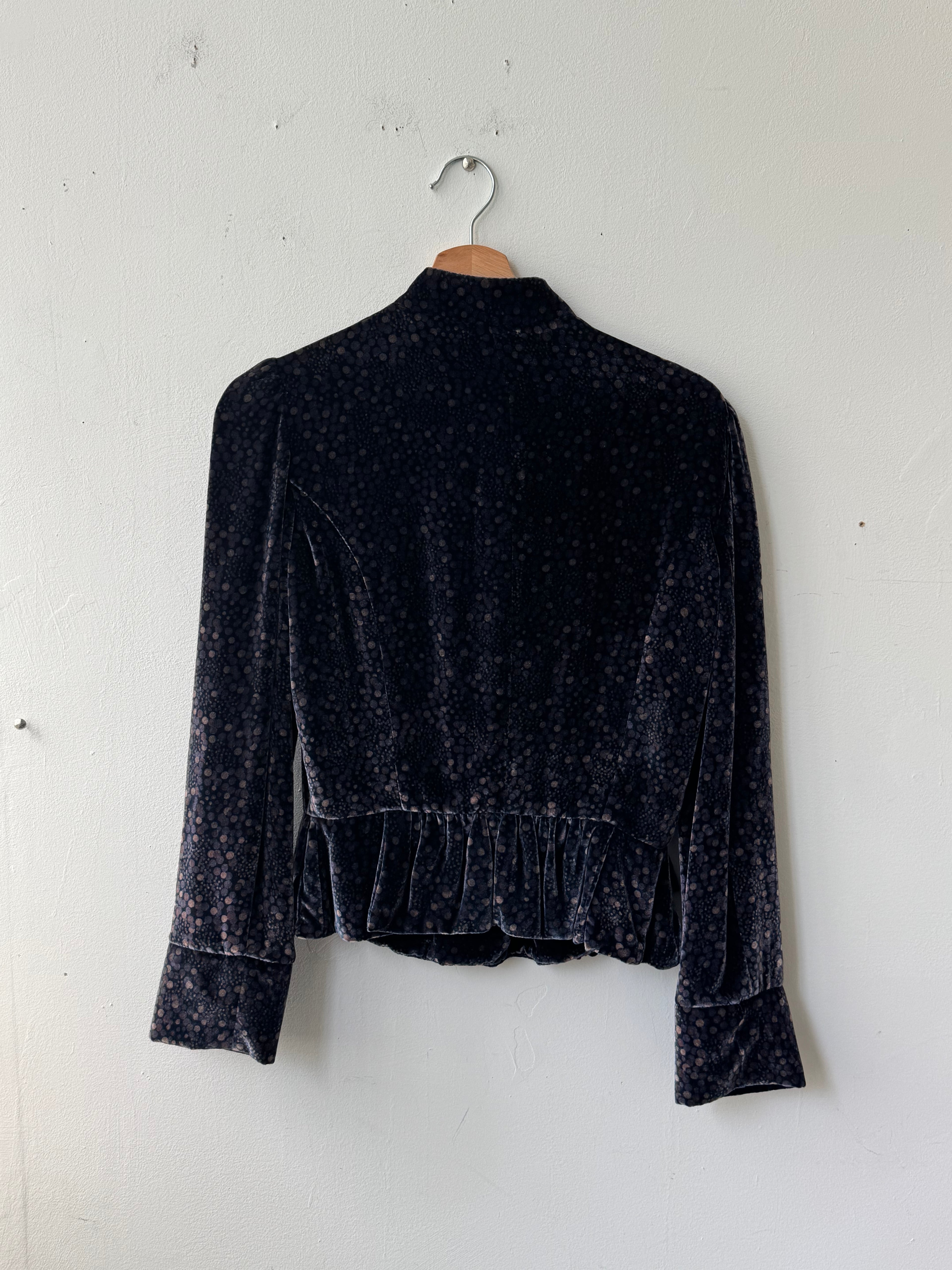 WAS-25591 Marc Jacobs Dotted Dark Blue Silk Jacket